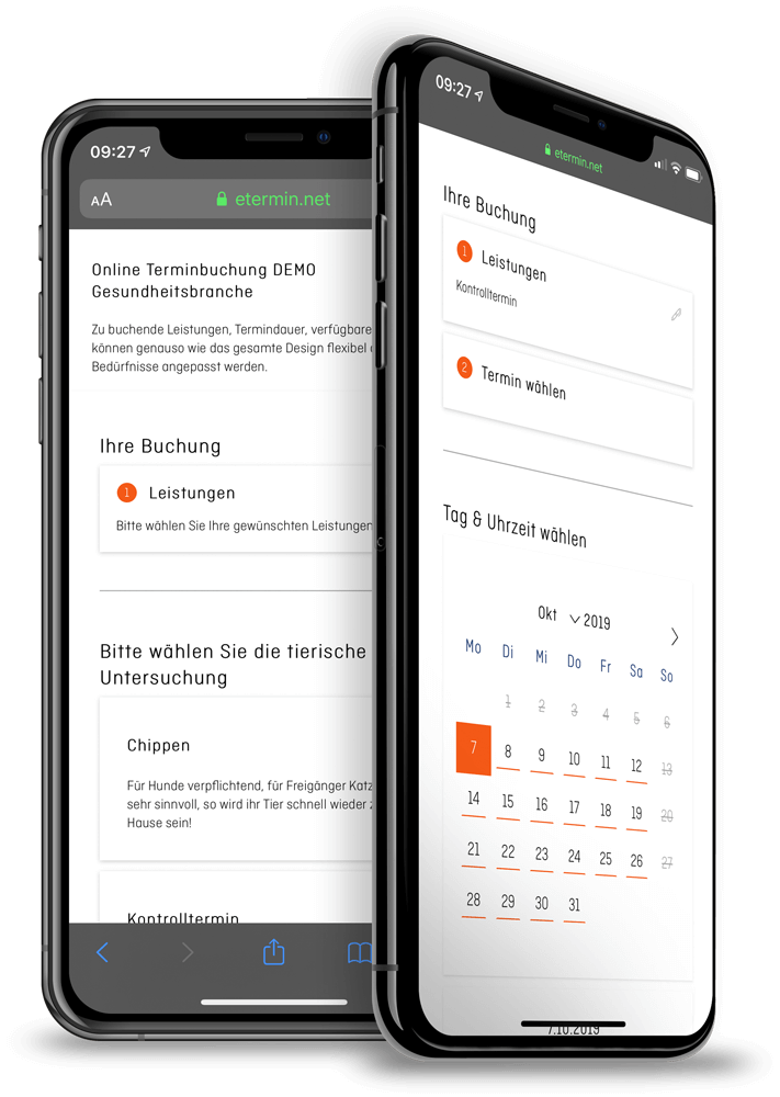 Online-Terminplaner Software und Terminbuchung für Tierärzte von eTermin